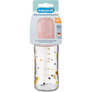 Biberon babylove en verre à col large, rose, dès la naissance, 240 ml, 1 pièce.
