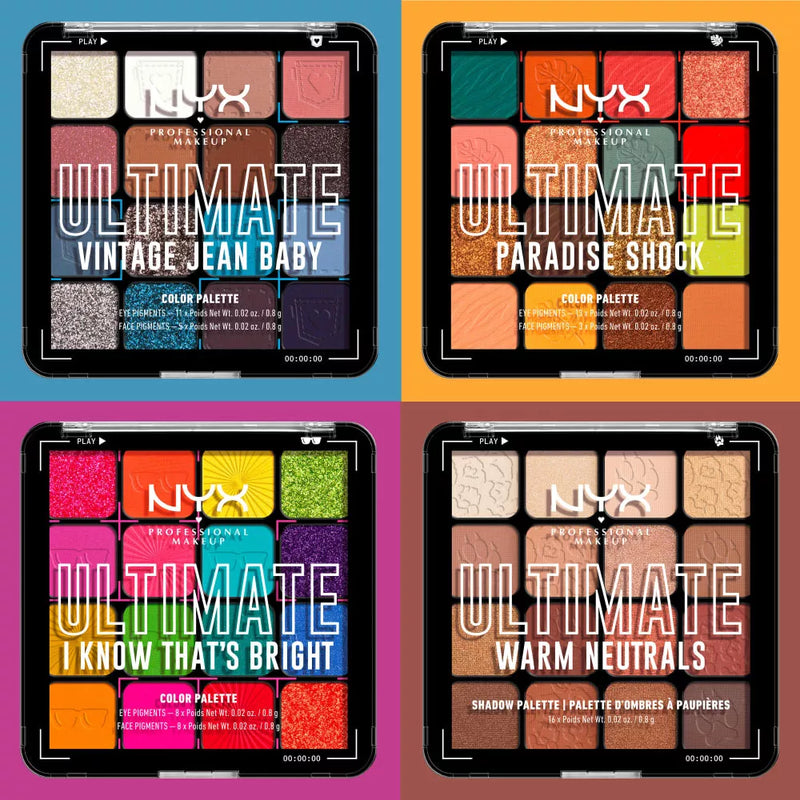 NYX PROFESSIONAL MAKEUP Oogschaduwpalette Ultimate04W I Know That's Bright, 12.8 g