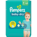 Couches Pampers Baby Dry taille 7 Extra Large (15+ kg), 20 pièces.