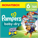 Pampers Luiers Baby Dry maat 6 (13-18 kg) Limited Edition Paw Patrol, maandelijkse doos, 164 stuks.