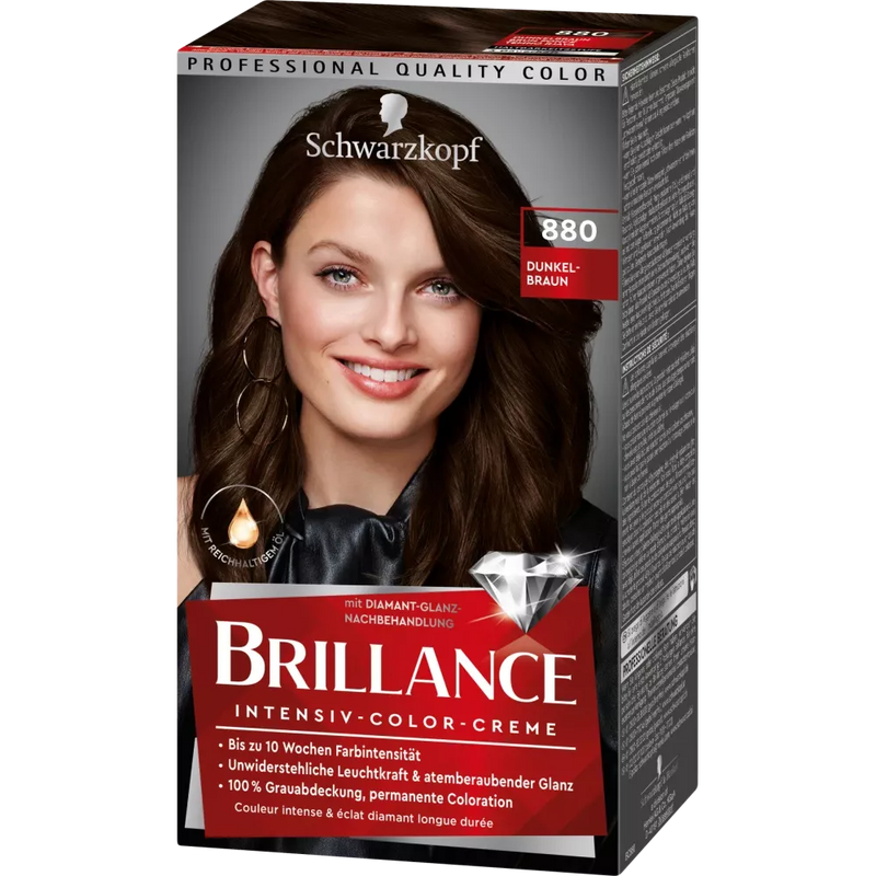 Schwarzkopf Brillance Haarkleur donkerbruin 880, 1 stuk