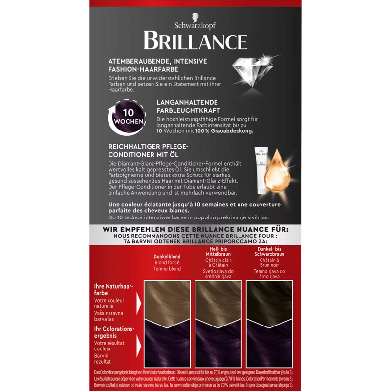 Schwarzkopf Brillance Haarkleur Dark Amethyst 703