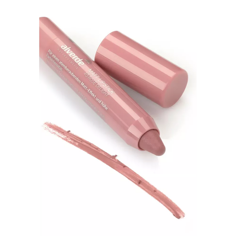 alverde NATURKOSMETIK Lipstick Mat 40 Rosé Delight, 3.7 ml