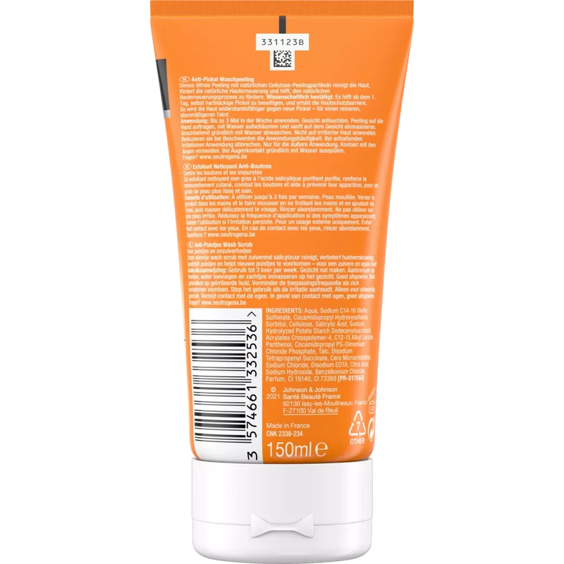 Neutrogena Anti-Pimple Daily Wash Peeling Onzuivere Huid, 150 ml