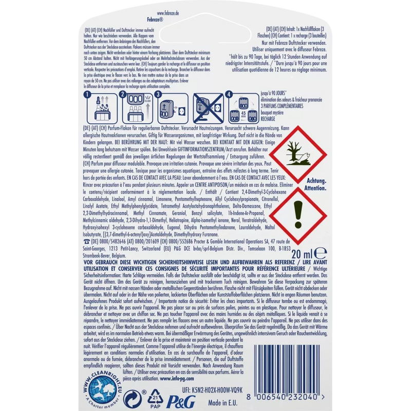 Febreze Geurplug 3Volution Navulling Amethyst, 20 ml