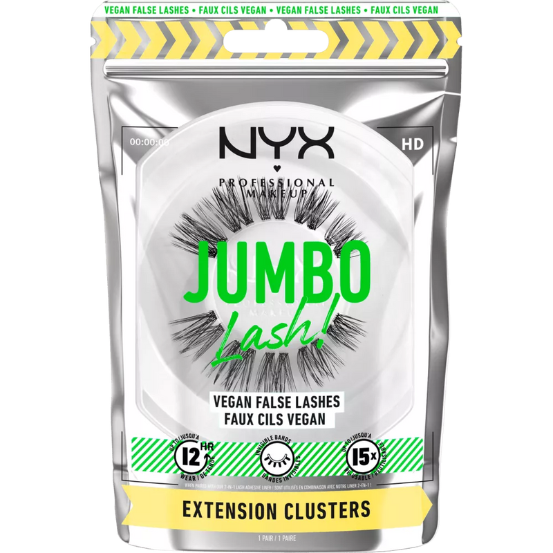 NYX PROFESSIONAL MAKEUP Kunstwimpers Jumbo 01 Verlengclusters (1 paar), 2 stuks.