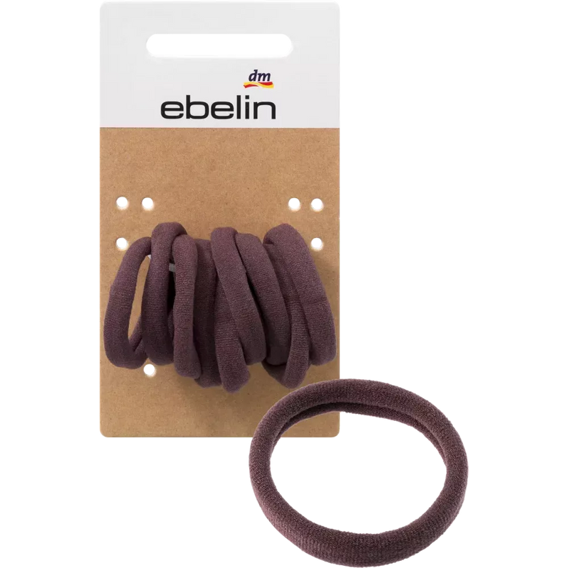 ebelin Haarelastiekjes klein bruin, 9 stuks.