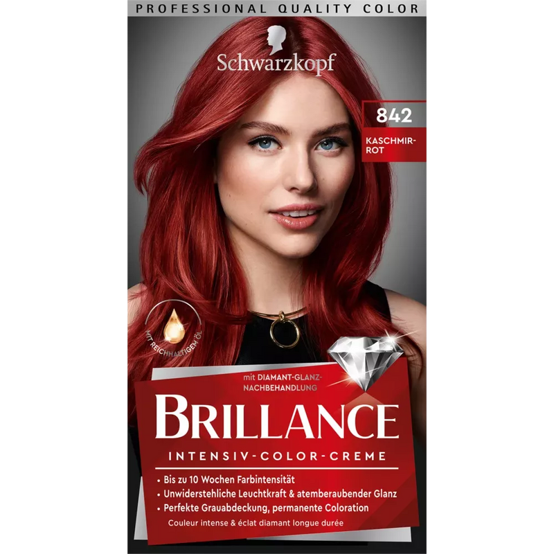 Schwarzkopf Brillance Haarkleur Cashmere Red 842, 1 st.