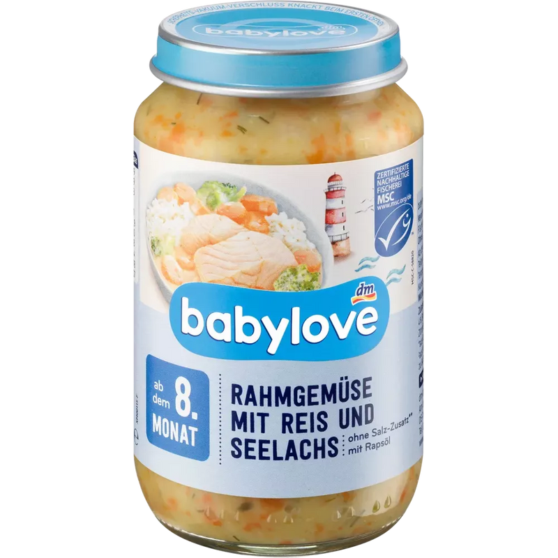 babylove Babymaaltijd - Roomgroenten met Rijst en Koolvis 8+ Maanden - 190g