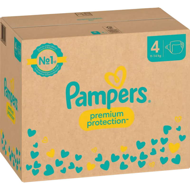 Pampers Luiers Premium Protection Gr.4 Maxi (9-14 kg), maandelijkse doos, 174 stuks.