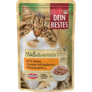 Dein Bestes Natvoer voor katten, Naturverliebt, 60 % kip met smakelijke filetstukjes, 85 g