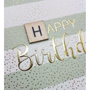 CACTUS Wenskaart Verjaardag Houten Scrabble Steen, 1 stuk