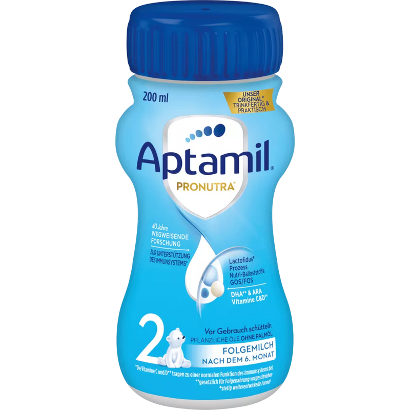 Aptamil Opvolgmelk 2 klaar om te drinken na 6 maanden, 200 ml