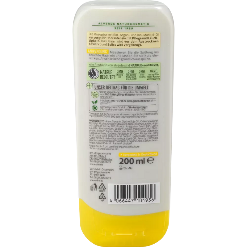 alverde NATURKOSMETIK Conditioner Nutri-Care Organic Amandel Organic Argan, 200 ml