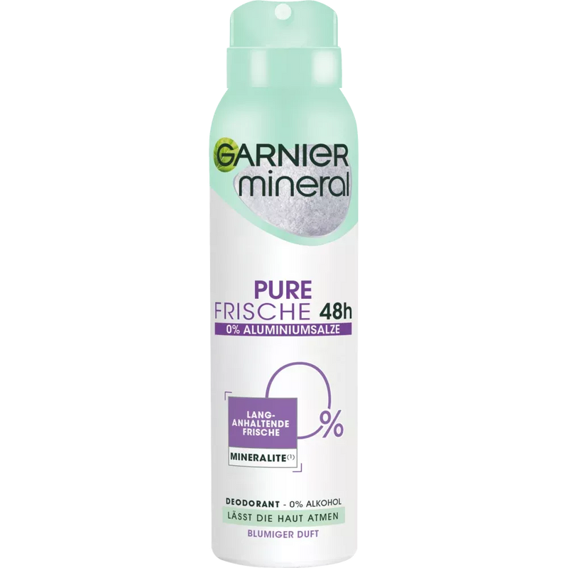 Garnier Mineral Deo Spray Deodorant Pure freshness flower soft, 150 ml