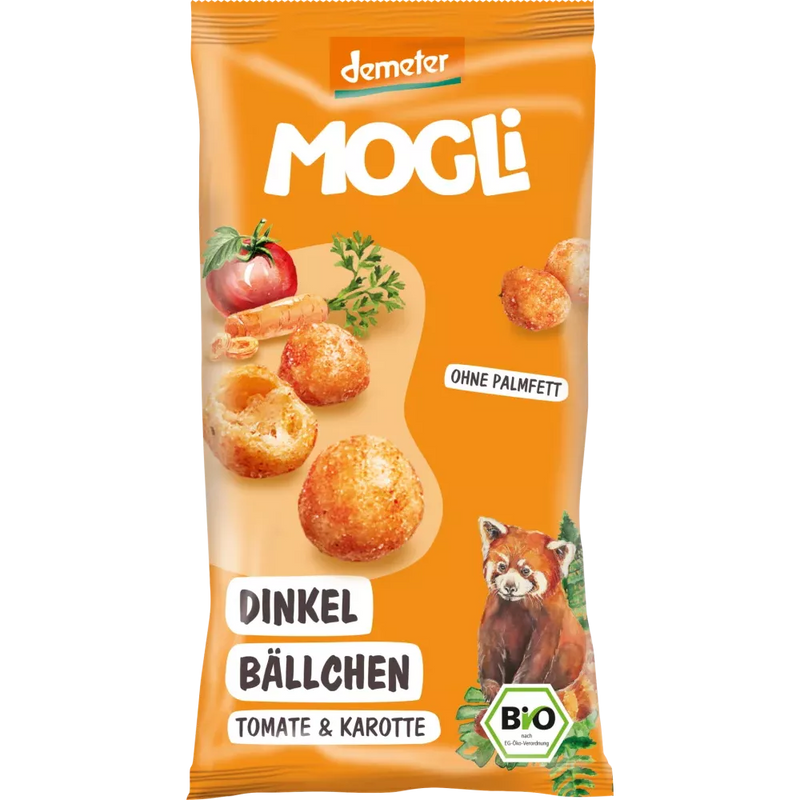 MOGLi Snack Nibbles Speltballetjes Tomaat en Wortel, 40 g