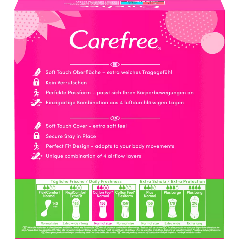 Carefree Cotton Feel Normal Aloe Inlegkruisje, 56 stuks