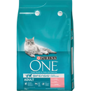 PURINA ONE Croquettes pour chat, Adulte, riche en saumon et grains entiers, 3 kg