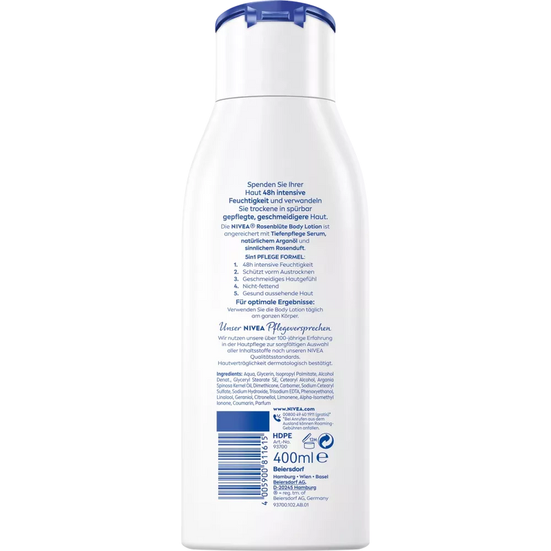 NIVEA Body Lotion Rozenbloesem 5in1 verzorgingsformule, 0,4 l