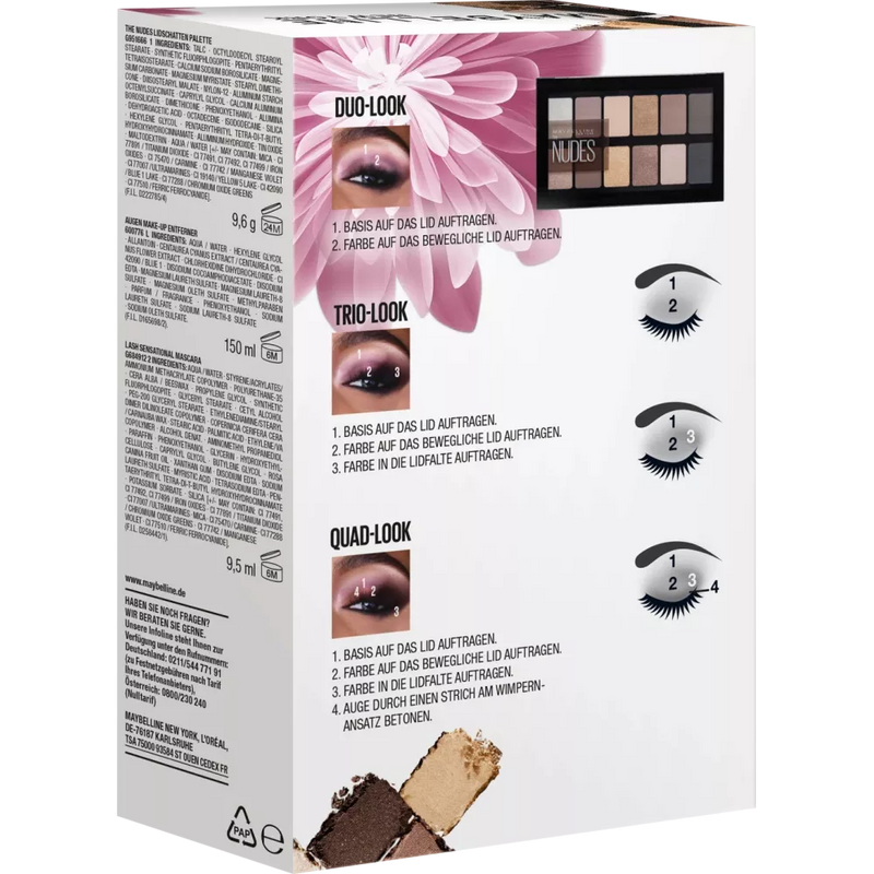 Coffret cadeau de maquillage pour les yeux Maybelline New York 3 pièces, 1 pièce