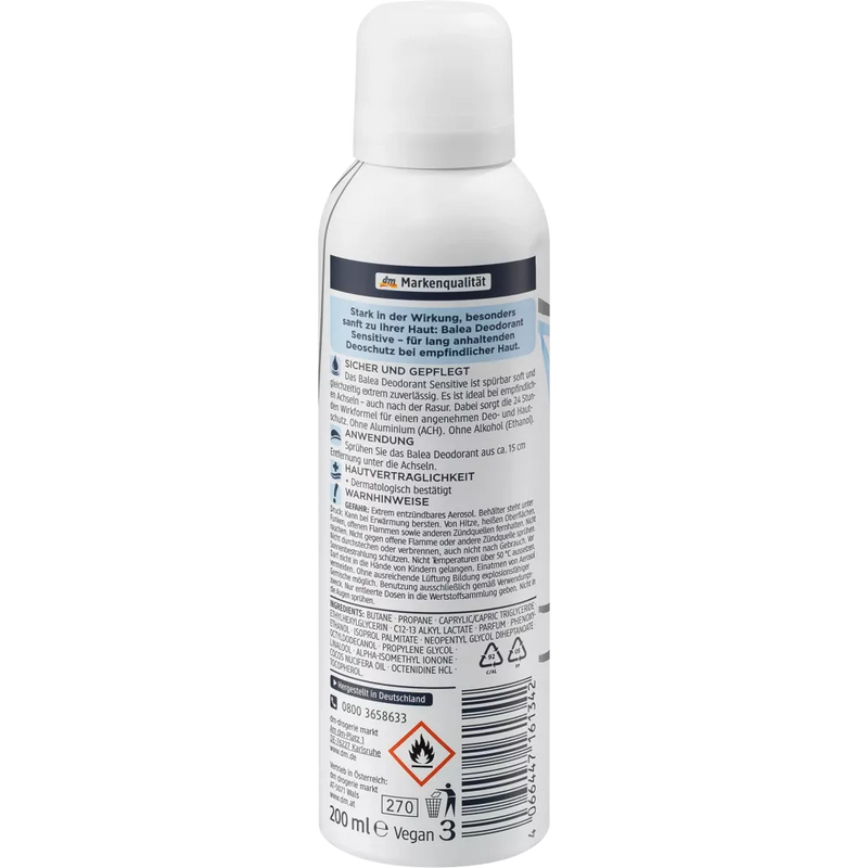 Balea Deodorant Spray Sensitive, 200 ml