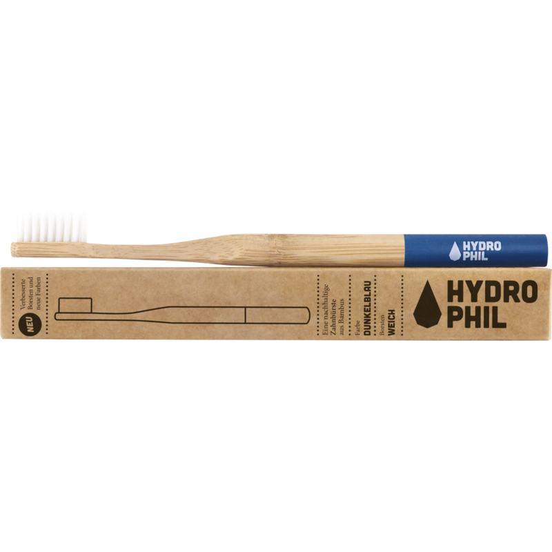 Hydrophil Bamboe tandenborstel donkerblauw zacht, 1 stuk