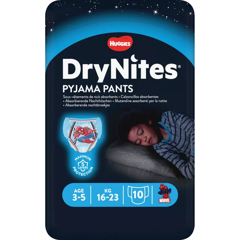 DryNites Pyjamabroek voor jongens 3-5 jaar, 10 stuks