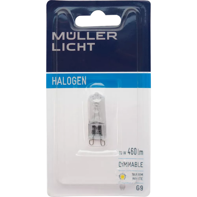 Müller Licht Halogeenlamp pin-base 33W 460LM G9, 1 stuk