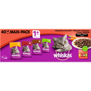 Whiskas Nourriture humide pour chats, Sélection Classique en Sauce, Multipack (40x100g), 4 kg