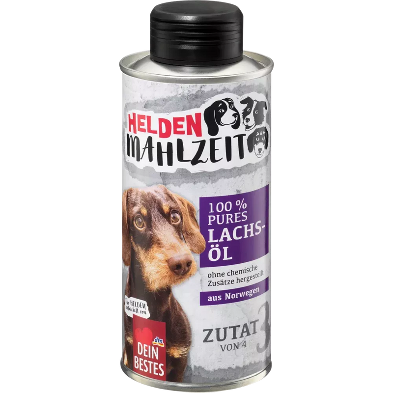 Dein Bestes Aanvullende voeding voor honden, Heldenmahlzeit, 100 % pure zalmolie, 250 ml