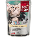 Dein Bestes Nourriture humide pour chats, Junior, riche en dinde en sauce, 100 g