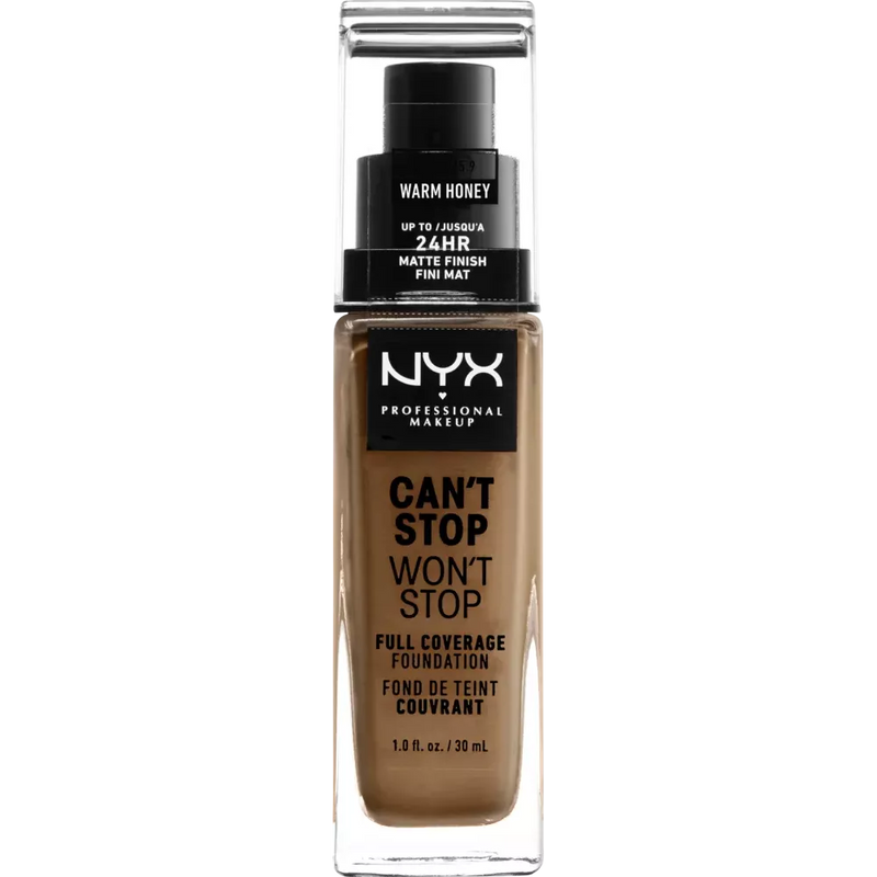 NYX PROFESSIONAL MAKEUP Foundation Can't Stop Won't Stop 24-Hour Warm Honey 15.9, 30 ml