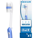Oral-B Tandenborstel 1-2-3 Indicator met korte kop medium, 1 st.