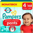 Pampers Premium Protection Pants Gr.4 Maxi (9-15k g), boîte mensuelle, 168 pcs.