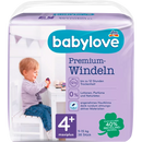 Couches babylove Premium taille 4+, Maxiplus, 9-15 kg, 38 pièces.