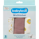 babylove Gaasdoeken bloemen/roze, 3 stuks