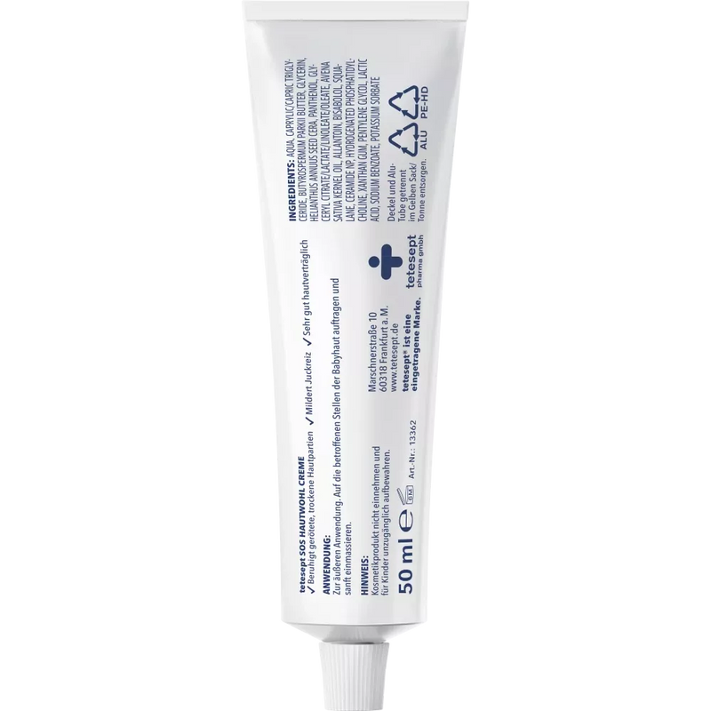 tetesept Baby S0S Skin Wellbeing Cream met Panthenol, 50 ml