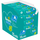 Lingettes humides Pampers Fresh Clean (15 x 80 lingettes), pack économique, 1 200 lingettes