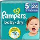 Couches Pampers Baby Dry taille 5+ Junior Plus (12-17 kg), 24 pièces.
