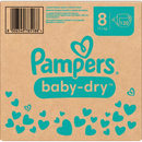 Couches Pampers Baby Dry Gr.8 Extra Large (17+ kg), boîte mensuelle, 120 pièces.