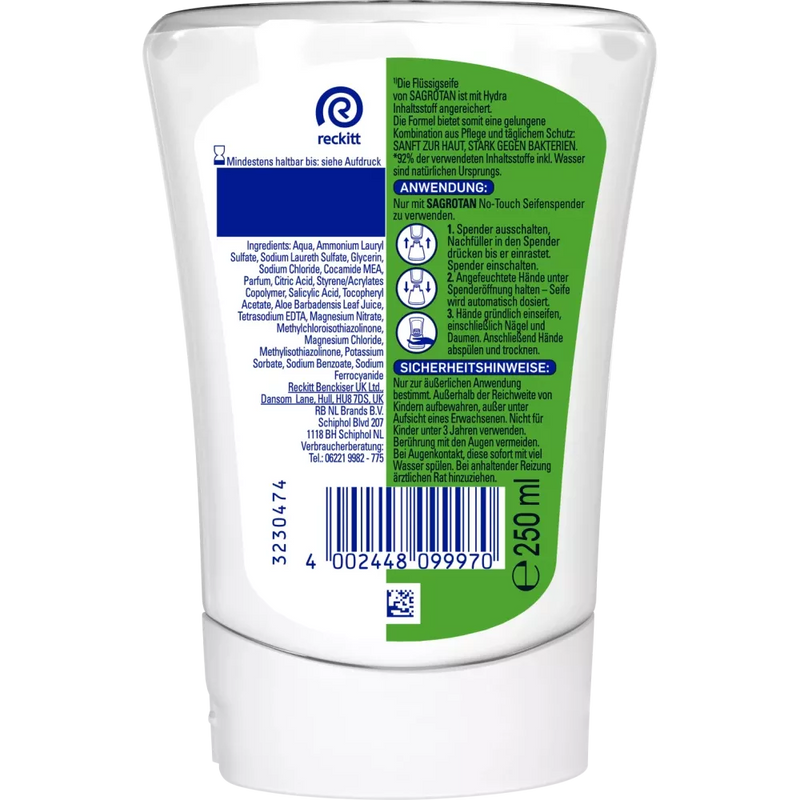 Sagrotan Zeepautomaat No Touch Aloë Vera Navulling, 250 ml