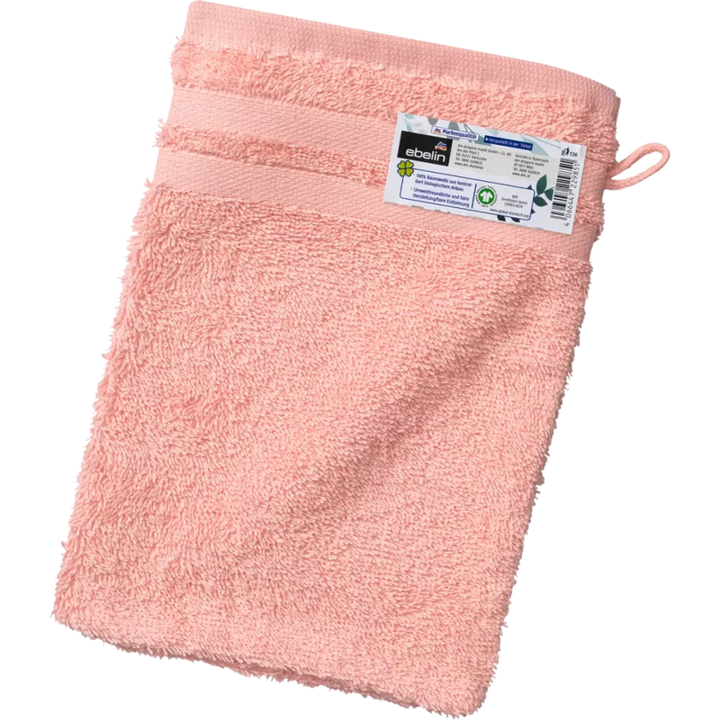 ebelin Handdoek flanel roze 100% biologisch katoen GOTS gecertificeerd, 1 stuk