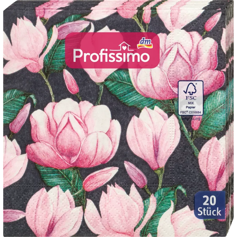 Profissimo Cocktailservetten "Magnolia" (25x25 cm), 20 st.