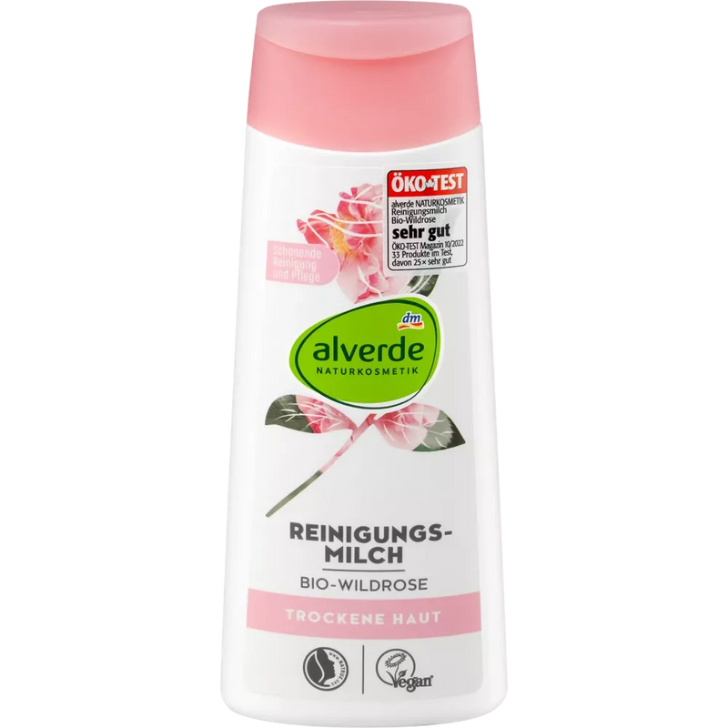 alverde NATURKOSMETIK Reinigingsmelk wilde roos, 200 ml