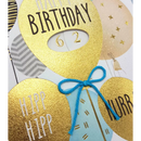 CACTUS Wenskaart Verjaardag Kaars Motief Ballonnen Rotatie, 1 stuk