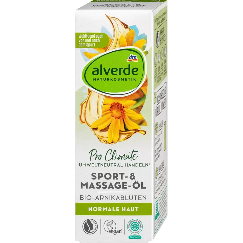 alverde NATURKOSMETIK alverde Sport & Massage olie Bio Arnica bloesems, 100 ml