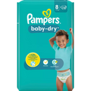 Couches Pampers Baby Dry Gr.8 Extra Large (17+ kg), 18 pièces.