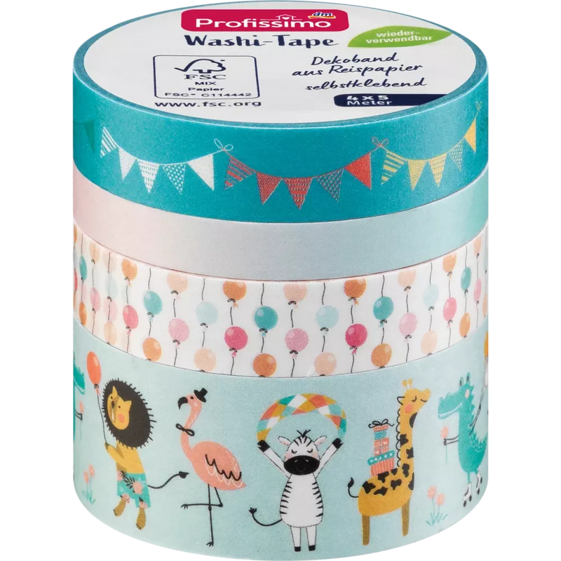 Profissimo Washi tape "Kinderen", 4 stuks.