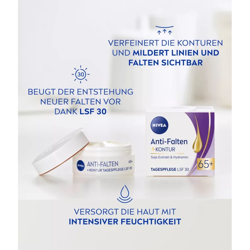 NIVEA Dagcrème Anti-Rimpel & Contour 65+ SPF 30, 50 ml