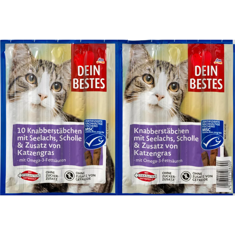 Dein Bestes Knabbelsticks voor katten met zalm, 50 g